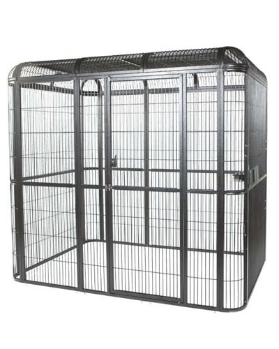 86" x 62" Black Walk In Aviary - A&E Cage Co